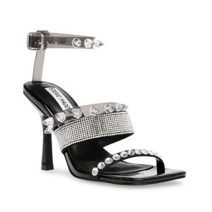 Steve Madden Rhinestone Lightning Black Multi Sandals size 6